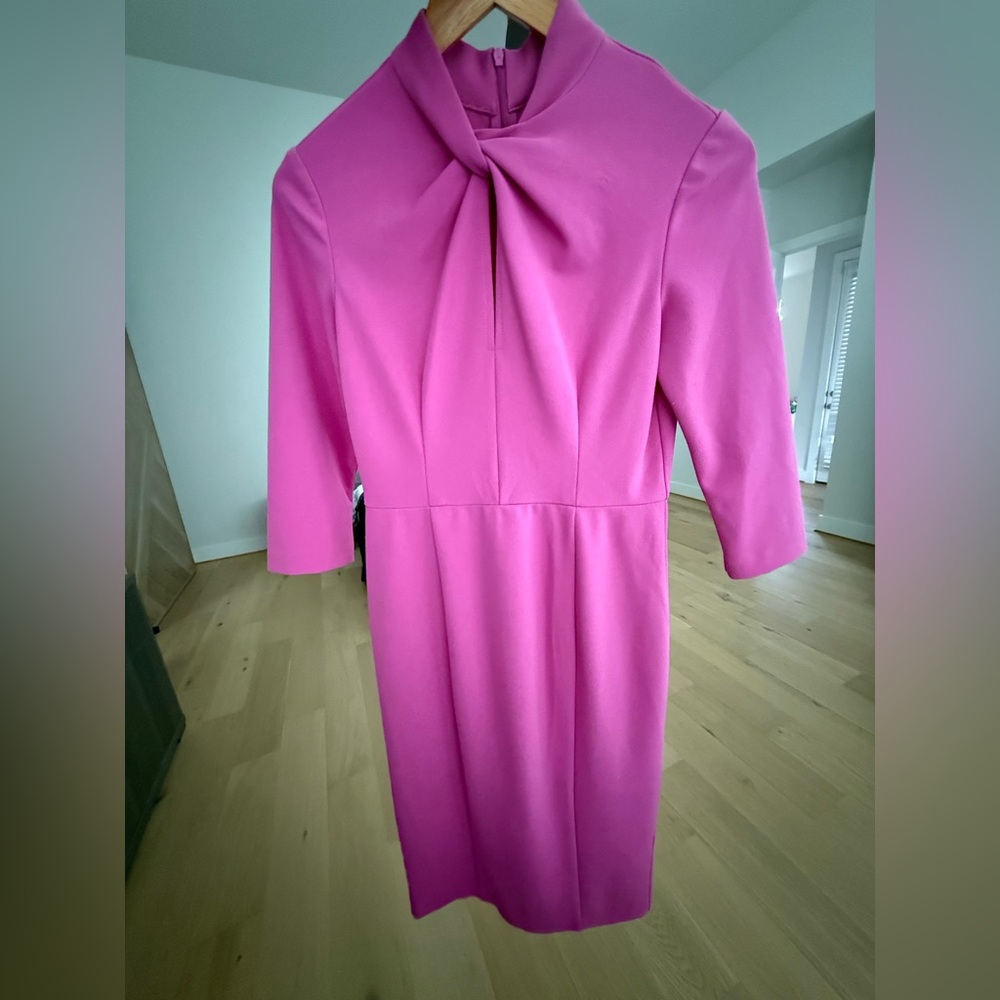 Donna Morgan Pink Pleated Sheath Dress